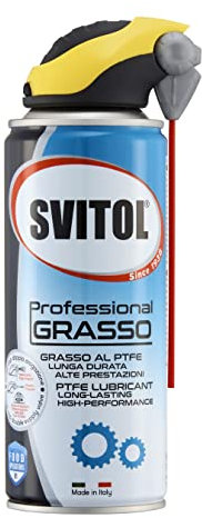 SVITOL Lubrificante Professional Grasso, trasparente, 400 ml Spray con PTFE, erogatore con Cannuccia, elimina attrito, resiste a Temperature e pressioni, valvola 360°