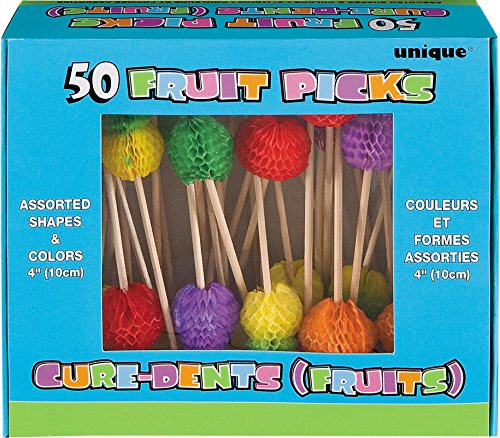 Unique Party - Palitos de Cóctel de Frutas - Paquete de 50 (4922) , color/modelo surtido