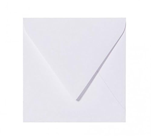25 Quadratische Briefumschläge Farbe Weiß 15 x 15 cm 150 x 150 mm Selbstklebende mit Dreiecklasche Weltweit Einmalig ohne zu befeuchten der Umschläge