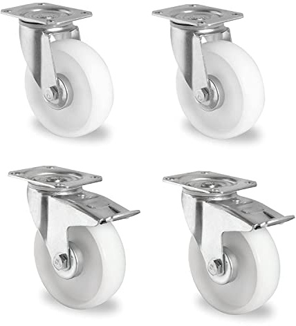 4 Stück Transportrollen lenkbar 80 mm Kunststoffrad Rollenlager Lenkrollen/FS (80 mm)