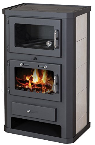 Estufa de leña, Horno, Potencia de calefacción 11 – 15 kW, Revestimiento de cerámica, Salida trasera de flauta, Norma BlmSchV-2