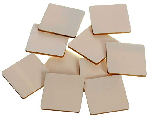 Holz Quadrate mit gerundeten Ecken - 1-60cm Streudeko Tischdeko, Pack mit:100 Stück, Höhe x Breite:6x6cm