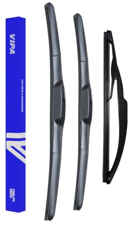 Vipa Car Parts Premium Wiper Blade Set | Fits: HYUNDAI KONA SUV (Jun 2017 Onwards) | All-Weather Performance | Durable, Streak-Free Windshield Wipers | Easy Installation
