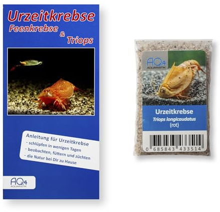 Triops longicaudatus (rot) Zuchtansatz ca. 100 Urzeitkrebs-Eier | Mit Anleitung, für Schlupf, Aufzucht und Beobachtung von Urzeitkrebsen; Roter amerikanischer Schildkrebs, Dinokrebs