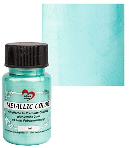 Ideen mit Herz - Metallic Farbe - Hochwertige Acryl-Metallfarbe - Raffiniert glänzend und farbintensiv - 50 ml