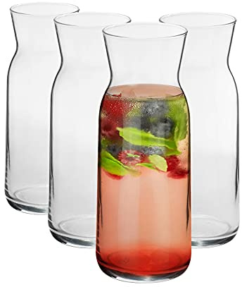 Argon Tableware 4x 700ml Glass Water Jug - 'Brocca' Range - Juice Carafe Decanter for Water, Wine, Iced Tea
