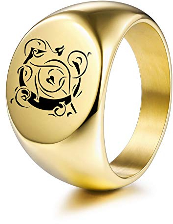 MeMeDIY Personalisierter Gravierter Anfänglicher Monogramm-Oval-Siegelring für Männer Frauen Jungen Anpassen von Edelstahl-buchstabenringen Valentinstag-geschenkschmuck, Bündel Ringgrößeneinstellern