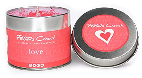 Potters Crouch Love Silver Tin Candle - Vela aromática (aroma de geranio y ámbar, 250 g)