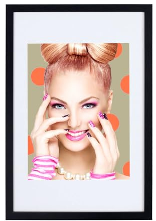 IDEAL TREND Bilderrahmen Lifestyle Plexi Foto Rahmen Collage Wanddeko Poster S111: Farbe: Schwarz | Format: 50x70