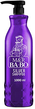 BA-BO M&R Silber Shampoo 1 Stück 1000ml- Professional Hair Silver Shampoo Barbershop Friseurbedarf Gelbstich Blondes Graues Haar