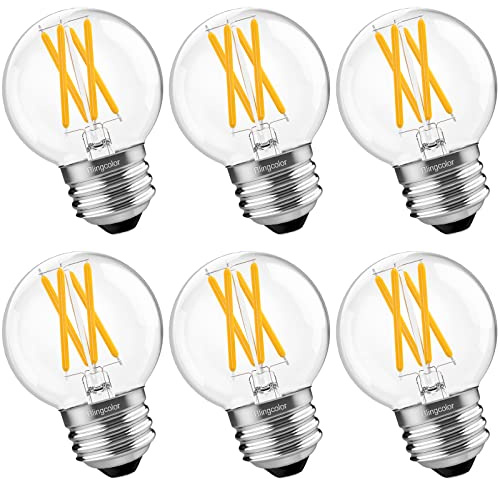 BLINGCOLOR 6 Pack Dimmable G16.5 LED Light Bulbs 60 Watt, E26 LED Bulbs 60 Watt Soft White 3000K, 6W E26 Globe LED Edison Small Light Bulb for Sputnik Chandelier, Vanity Lights, CRI80+, AC120V, 600lm