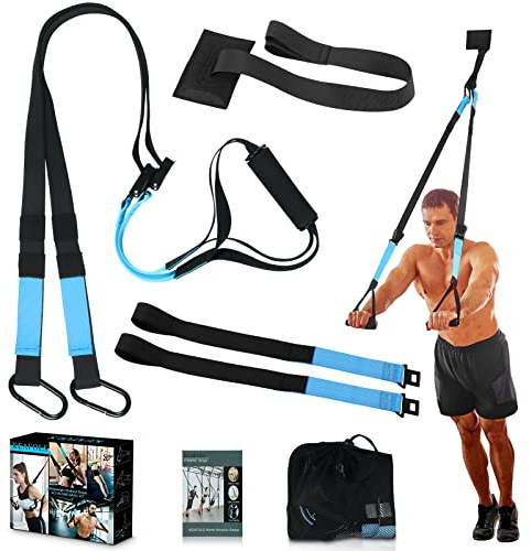 KEAFOLS Schlingentrainer Sling Trainer mit Türanker Einstellbar Schlingentraining Set Zuhause Suspension Trainer Fitness Band für Ganzkörpertraining