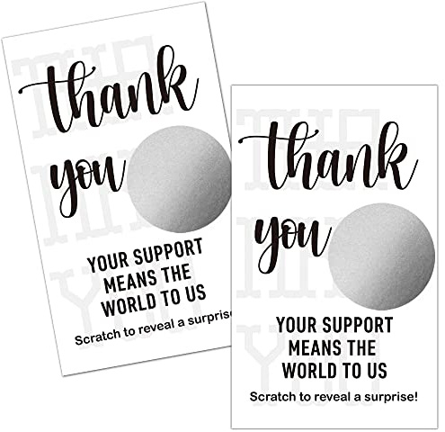 GK087 Haizct 50-pack Thank You tomt presentkort skrapkort för småföretag, spa skönhet smink frisörsalong, möhippa, baby shower, bröllop (tackkort B), silver