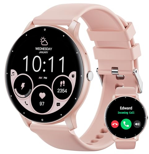 TIFOZEN Smart Watch for Women(Answer/Make Calls), 1.39 HD Full Touch Fitness Watch with Heart Rate/Blood Oxygen/Sleep Monitor, Activity Tracker, 30 Sport Modes, IP68 Waterproof for Android iOS, Pink
