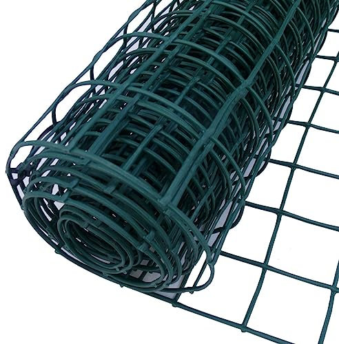 0.5m x 5m Plastic Mesh Fence (50mm) | Reusable Gardening Net Fence Sheet | Green Vegetable Fruit Bush Bird Guard | Tree Barrier Fencing Roll | Heavy Duty Climbing Plant Trellis Protection | Bird Guard