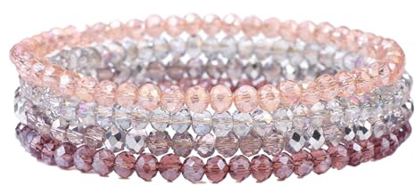 GoPaw Damen Kristall Perlen Armband, Mehrschichtiges Steine Armbands, Damen Kristall Perlen Armband Paar/Freundschafts/Partner Armbänder