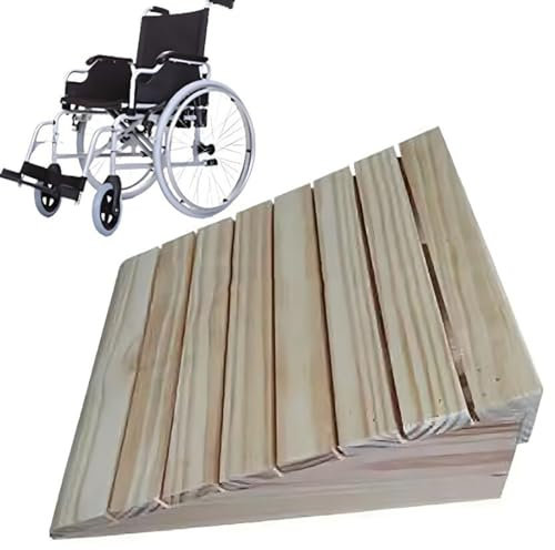 BEOTAY Rampe Fahrrad/Türschwellen Leiste,Hölzern Rollstuhlrampe Für Treppen,Rollstuhl Türschwellenrampe/Bordsteinrampe,Auffahrrampen Für Einfahrten,Gehwege,Roller,Lagergewicht 270 Kg,30.8 * 30 * 9CM
