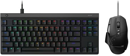 Logitech G515 TKL + G502 X | Ensemble clavier et souris gaming ultra-plats RVB entièrement programmables, élégants, PC/Mac, FR AZERTY - Noir