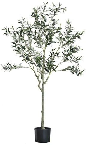 Künstliche Bäume, 150 cm, Kunstbäume, künstlicher Olivenbaum, dekorativer Simulationsbaum für drinnen und draußen, Zuhause, künstliche Pflanze, Kunstbaum, schöne Dekoration (150 cm Olivenbaum)