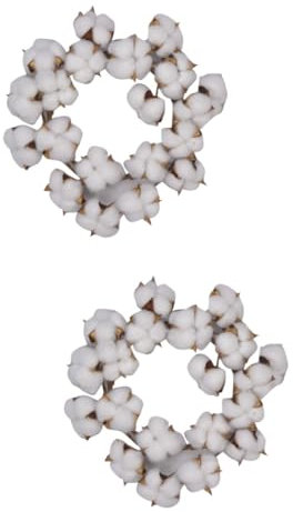 Anneome 2pcs Cotton Flower Garland Dried Wreath Artificial Wall Decor for Door Year Flower Wreath Decor Hanging for Home
