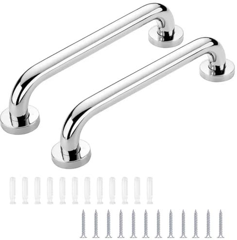 Haltegriff, 2 Stück Badewannengriff, Duschgriff aus Edelstahl, 30 cm, Rutschfest, für Senioren, Kinder, Schwangere und Behinderte, idea für Badewanne, WC, Badezimmer