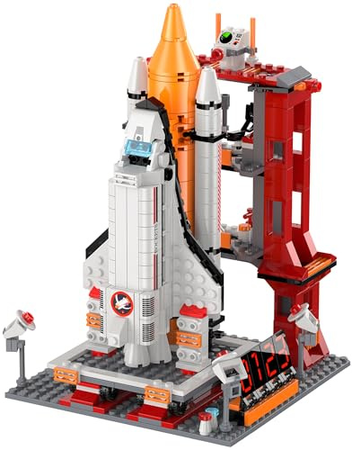 Booyuer Space Shuttle Giocattoli, 888 PCS Set di Razzi Aerospaziali a STEM 11 in 1 Giocattolo, City Space Marte Exploration con Controllo di Torre e Figure di Astronauta per Adulti Bambini 6+Anni