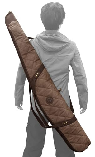 Tas Trost Gewehrtasche mit Zielfernrohr für Langwaffen 104/140 cm, Schutzhülle aus Canvas und Leder für Schrotflinten