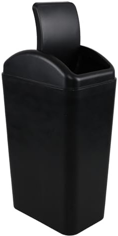 Knifefish 3.5 Gallon Swing Top Garbage Can, Plastic Trash Can with Swing Lid, Black