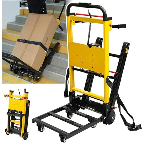 IQOAIJ Carrello Saliscale Elettrico Portata Massima 441 lbs scaletta elettrica per Scale su e Giù con Catene in Gomma per spostare Facilmente mobili Pesanti,01