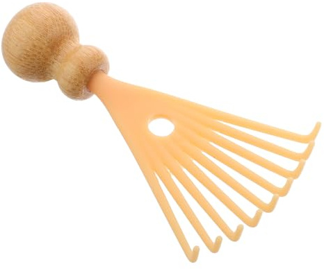 FRCOLOR Masajeador De Cuero Cabelludo Gua Sha Masajeador De Espalda Rascador De Cabeza Masajeador De Cabeza De Spa Portátil Para Una Relajación Profunda Color Beige