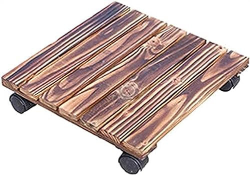 XUGYAO Support de Pot de Plante en Bois, Chariot de jardinière Rond avec roulettes, Plateau Roulant intérieur et extérieur, Dessous de Verre, déménageur de Pot de Fleur, Accessoires de conteneur d