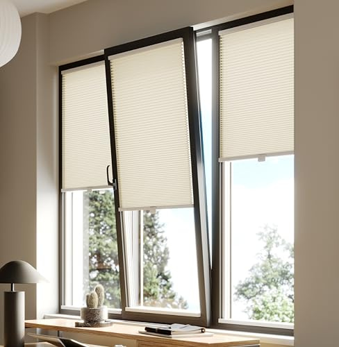 Premium British Made to Measure Blackout No Drill Blinds for Windows & Doors – Honeycomb Celluar Stick Fit Blinds | Easy Fit Adhesive – Thermal, Cordless, UK Made & Child Safe