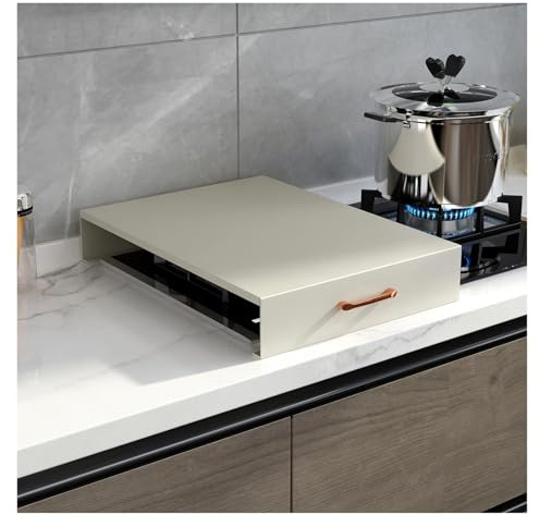 tapa encimera gas Blanca Funda Para Múltiples Estufas De Tabla Con Asas, Funda Protectora Para Calentador De Gas De Cocina, Proporciona Una Superficie De Trabajo Adicional(35x40x7cm/14x16x2.7in)