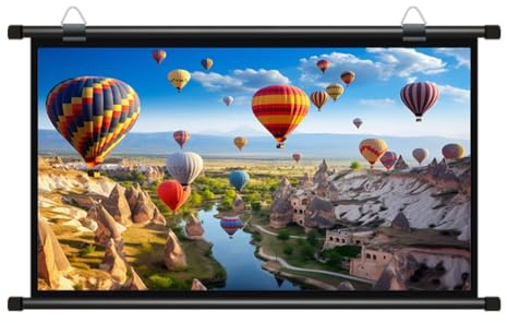 60/72 inch Projector Screen, Wall Mounted 4:3/16:9 HD Projection Screen, Roll Up Movie Screens for Home Theater, Indoor, Outdoor, Office, Classroom(16:9,60inch)