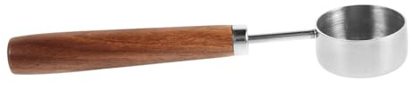 Amosfun Cuchara Medidora de Café Acero Inoxidable con Mango de Madera Nogal Cucharilla para Café Molido Espresso y Té Resistente y Duradera para Diario