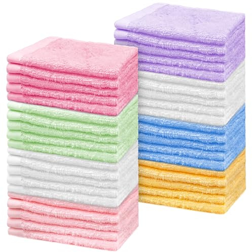 40 Stück Baby-Waschlappen aus Bambus, 25 x 25 cm, 7 Farben