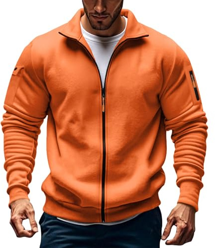 Huvtröja med dragkedja för män, vardaglig huvtröja för män med långärmad bekväm semesterkläder jumper med fickor svettdragkedja sweatshirt smart bekväm pullover sweatshirt normal passform avslappnade