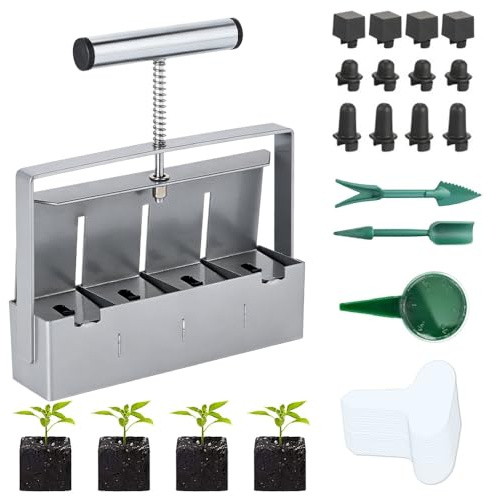 Bloqueur de Sol Manuel, 8 cellules 2 Pouces Presse Motte pour semis, bloqueur de Sol à la Main, Bloc de terreau pour semis à Main pour Planter et Transplanter