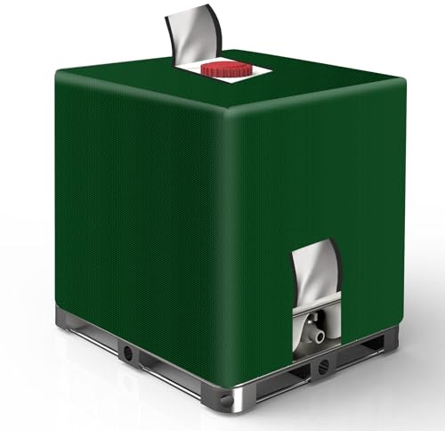 IBC tankskydd, 1 000 l, regnvattentank, skyddsfodral, anti-UV, 120 x 100 x 116 cm, grönt
