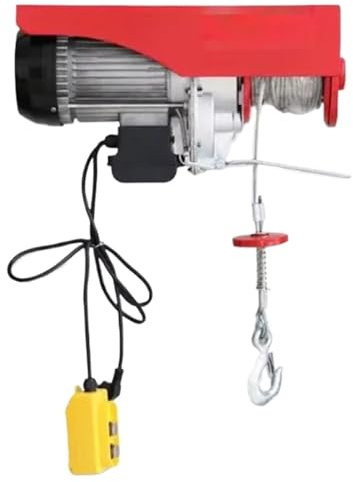Verkstadskran 220v 500kg elektrisk vajerlyft 12 meter stålkranvagn