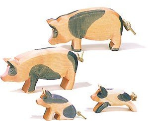 Ostheimer 1095 - Schweinegruppe, 4-teilig (gefleckt), 4 Teile
