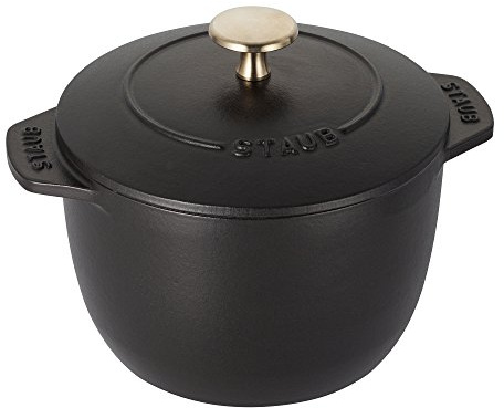Staub 11721625 Cast Iron Petite French Oven, 1.5-quart, Matte Black