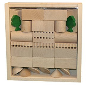 Holzspielzeug Architekturbaukasten Nr. 2 BxHxT 19,5x20,5x4,5cm NEU Holzbaukasten Spielsortiment Bauspiel Bausteine Spiele Spielzeug Strategiespiel Geschicklichkeitsspiel Geduldsspiel Holzgestaltung