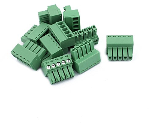 sourcing map 10Stk 300V KF2EDGK 3.5mm Abstand 5-Pin Leiterplatte Schraubklemmeblock Anschluss DE de