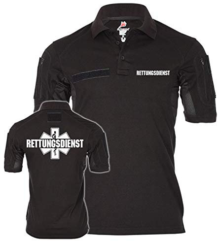 Copytec Tactical Polo Rettungsdienst Sanitäter Artz Notarzt Artzhelfer Assistent Hemd Feuerwehr Uniform Bekleidung #22237, Größe:XL, Farbe:Schwarz