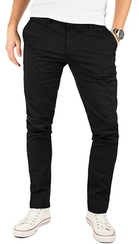 Yazubi Kyle - Pantaloni Chino Neri da Uomo - Pantaloni Chino Slim Fit in Tessuto Stretch - Chino Jeans da Uomo, Nero (Black 4R194008), W33/L30