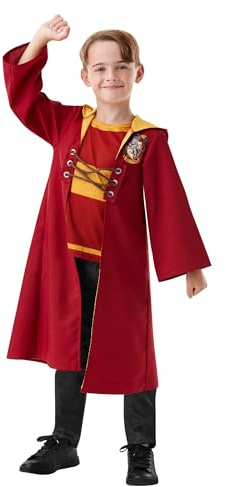 RUBIE'S Harry Potter Official – Gryffindor Quidditch Kit – barndräkt – storlek L 7–8 år – för halloween, karneval – julklappsidé
