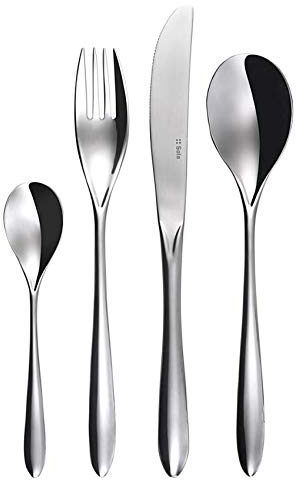 Lot de 6 fourchettes, 6 couteaux et 6 cuillères à café en inox Valencia