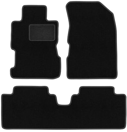 Wielganizator Alfombrillas de Coche de Terciopelo a Medida, compatibles con Honda Civic VII Sedan 2001-2005 (3 Piezas), Color Negro