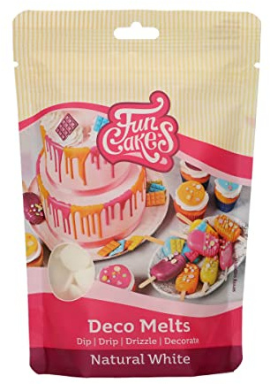 FunCakes Deco Melts natürliches Weiß - Tauchen, drippen, dippen und dekorieren! In der Mikrowelle schmelzen und in jede Form gießen, 250 g